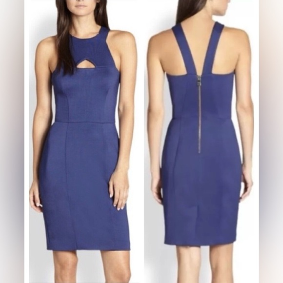 NWT Burberry London Lapis Blue Form Fitting Bandage Dress 6 - Picture 1 of 16
